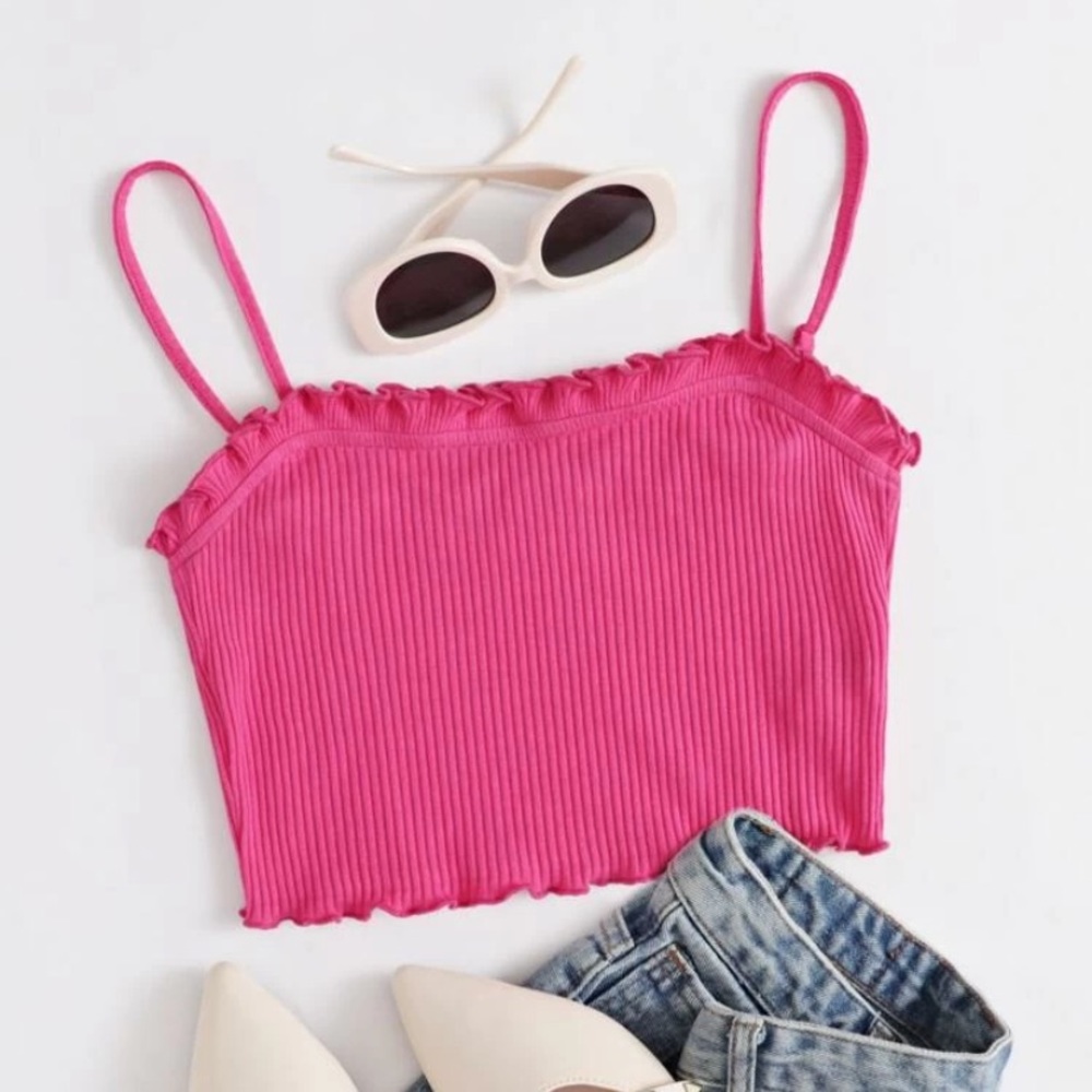 Hot pink shein cami crop top